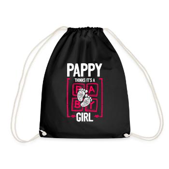 Pappy Thinks It's a Girl Gender Reveal Funny Baby - Turnbeutel - Schwarz - Vorne