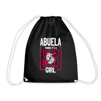 Abuela Thinks It's a Girl Gender Reveal Funny - Drawstring Bag - black - Front