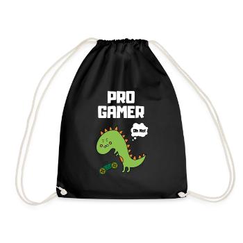 Pro Gamer gaming Lifestyle Hobby Geschenk Fun - Turnbeutel - Schwarz - Vorne