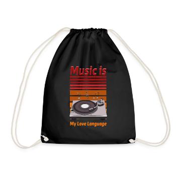 La musique est mon langage d’amour - Sac de sport léger - noir - Devant