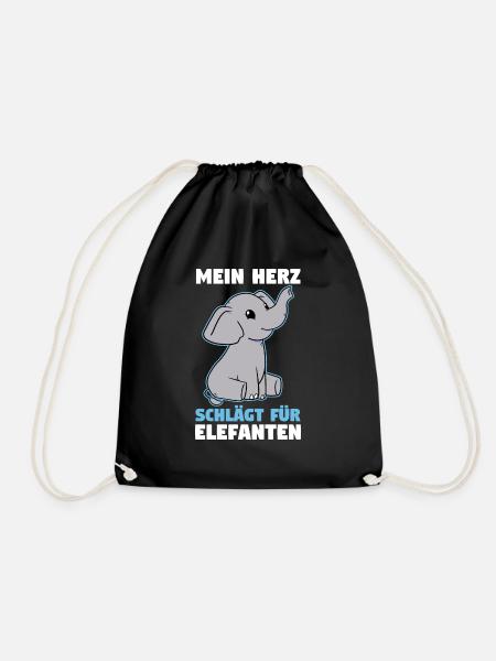 Dickhäuter Rüsseltier Elefant - Turnbeutel - Schwarz