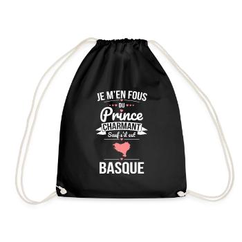 Fous du prince charmant, sauf s'il est Basque - Sac de sport léger - noir - Devant