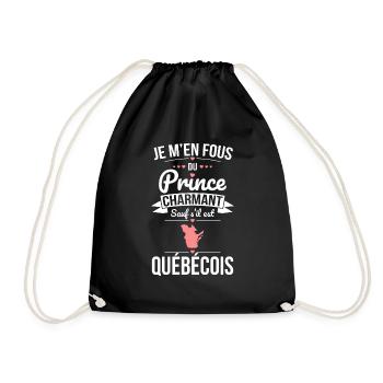 Fous du prince charmant sauf s'il est Québecois - Sac de sport léger - noir - Devant