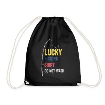 Lucky Fishing Shirt Do Not Wash - Drawstring Bag - black - Front