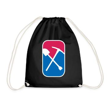 Bergbau Schaufel Geologie lustiges Geschenk - Turnbeutel - Schwarz - Vorne