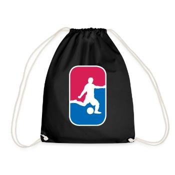 Fußball Kicker Soccer WM Fan lustiges Geschenk - Turnbeutel - Schwarz - Vorne