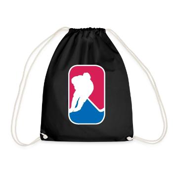 Eishockey Hockey Sport Logo lustig Geschenk - Turnbeutel - Schwarz - Vorne