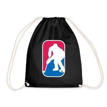 Ice Hockey Eishockey Spieler Logo lustige Geschenk - Turnbeutel - Schwarz - Vorne
