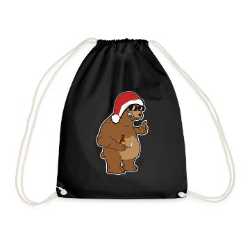 Christmas Christmas Party Santa Claus Funny - Drawstring Bag - black - Front