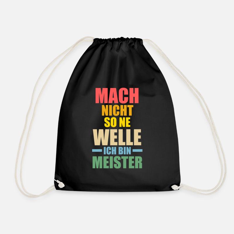 Meister Prüfung Meister Prüfung Geschenk - Turnbeutel - Schwarz