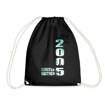 18 years vintage 2005 retro 18th birthday - Drawstring Bag - black - Front