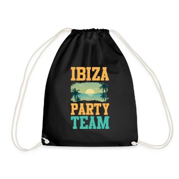 Ibiza party team - Drawstring Bag - black - Front