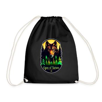 loup et montagne - nature - Sac de sport léger - noir - Devant