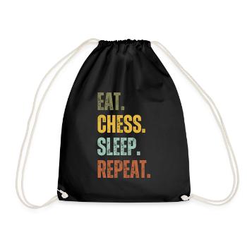 EAT CHESS SLEEP REPEAT - Drawstring Bag - black - Front