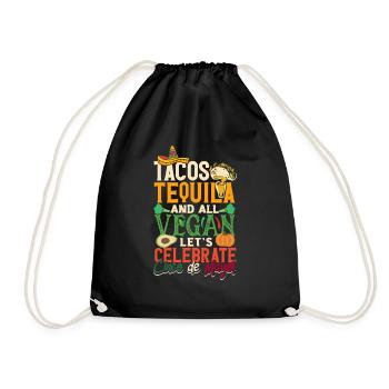 Tacos Tequila et tous végétaliens Célébrons Cinco - Sac de sport léger - noir - Devant