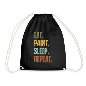 EAT PAINT SLEEP REPEAT - Drawstring Bag - black - Front