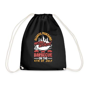 Mukbang and Barbecue on 4th of July - Drawstring Bag - black - Front