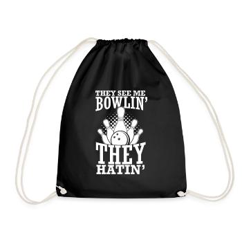 They see me Bowlin' They Hatin' Best Sport Pins Bo - Turnbeutel - Schwarz - Vorne