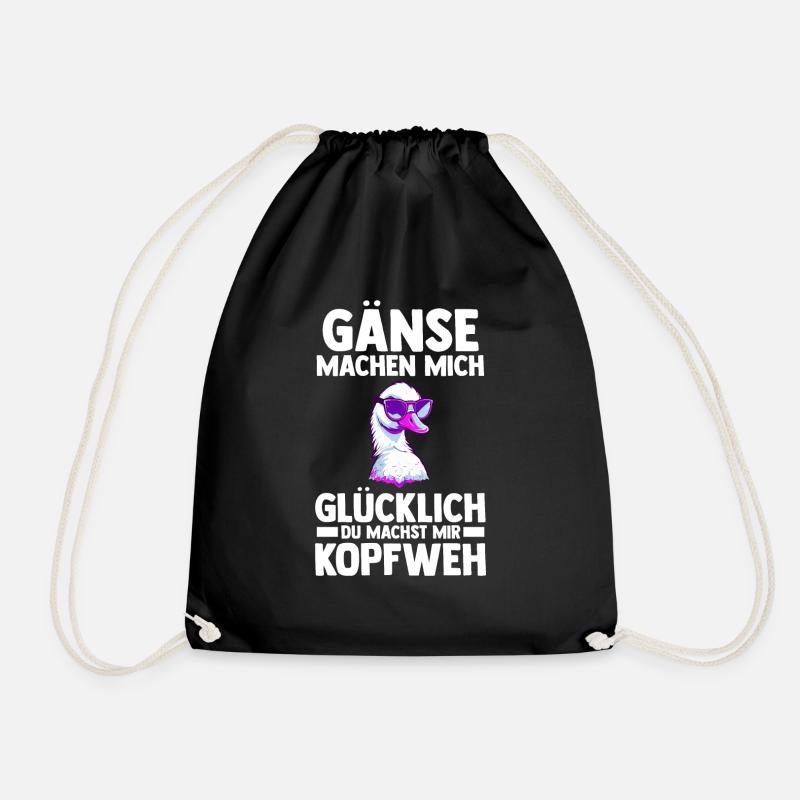 Gans Gänse - Turnbeutel - Schwarz