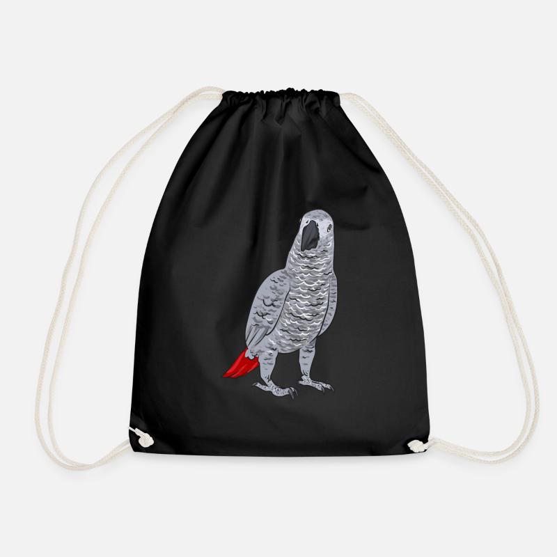 Graupapagei African Grey Parrot Papagei - Turnbeutel - Schwarz