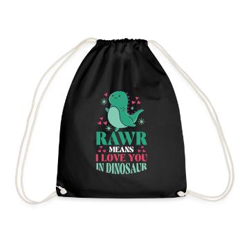 Rawr bedeutet, dass ich dich im Dinosaurier liebe - Turnbeutel - Schwarz - Vorne