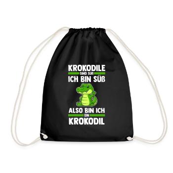 Krokodile - Turnbeutel - Schwarz - Vorne