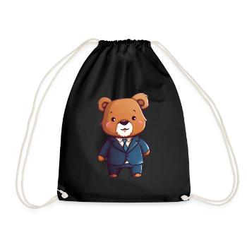 Executive Bear - Drawstring Bag - black - Front