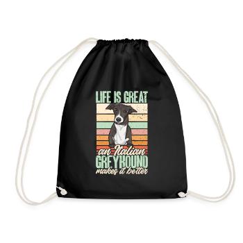 Italian Greyhound Greyhound Dogs - Drawstring Bag - black - Front