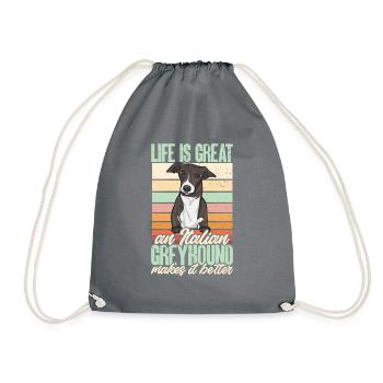 Italian Greyhound Greyhound Dogs - Drawstring Bag - grey - Front