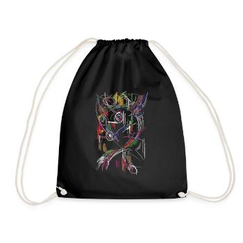 Art - Painting / Sketch - Drawstring Bag - black - Front