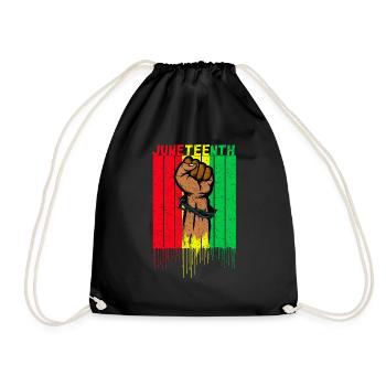 Juneteenth - Drawstring Bag - black - Front