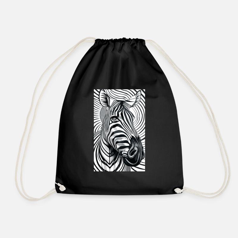 Psychedelisches Zebra - Turnbeutel - Schwarz