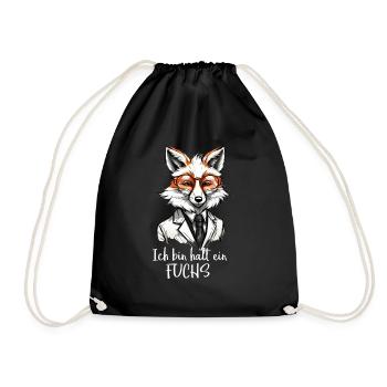 ich bin halt ein Fuchs - Turnbeutel - Schwarz - Vorne