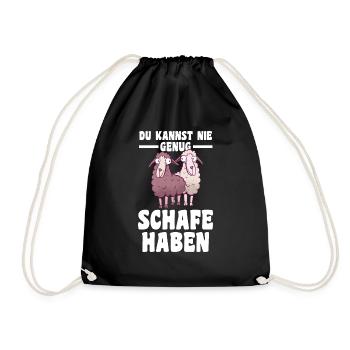 Schaf Schäfer Schäferei Bauer Landwirt Bauernhof S - Turnbeutel - Schwarz - Vorne