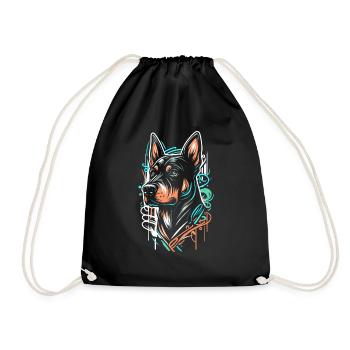 Chien graffiti - Sac de sport léger - noir - Devant