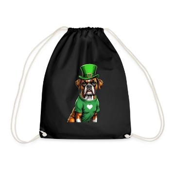 Boxer Dog St. Patrick's Day I Irish Green Hat St - Turnbeutel - Schwarz - Vorne