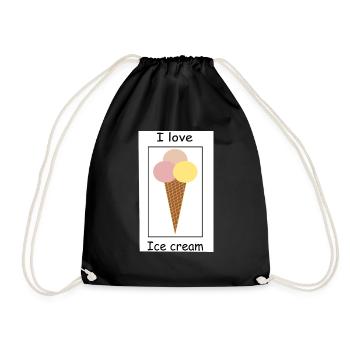 J’adore la crème glacée - Sac de sport léger - noir - Devant