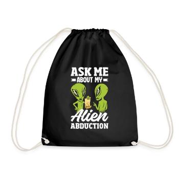 Galactic Abduction Enthusiast Quirky Alien - Turnbeutel - Schwarz - Vorne