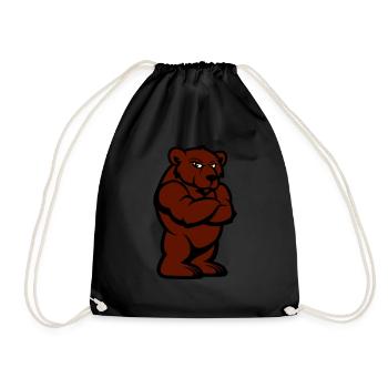 Bear Comic - Drawstring Bag - black - Front
