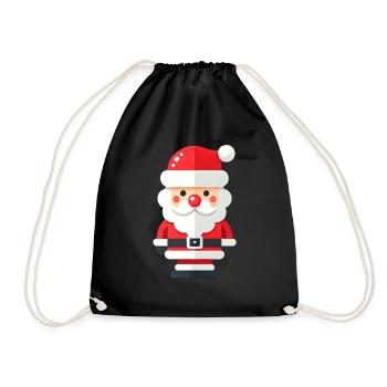 Weihnachtsmann - Turnbeutel - Schwarz - Vorne