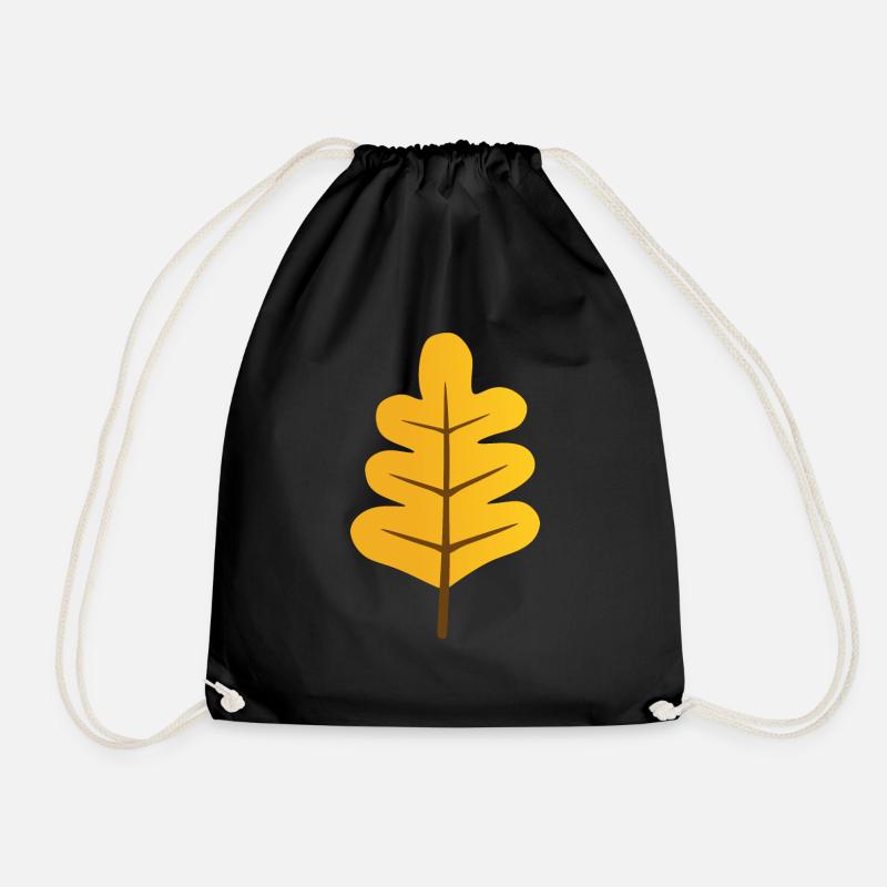 Oak Leaf - Drawstring Bag - black