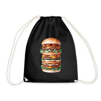 XXL Burger Design – For Real Foodies and Burger-F - Drawstring Bag - black - Front