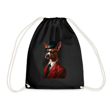 Basenji - Turnbeutel - Schwarz - Vorne