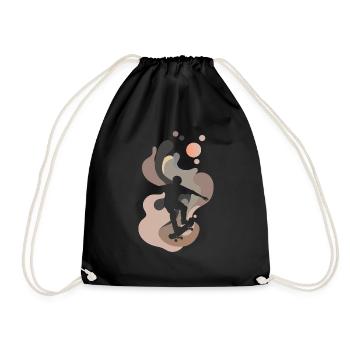 Skating Skater Skate - Drawstring Bag - black - Front