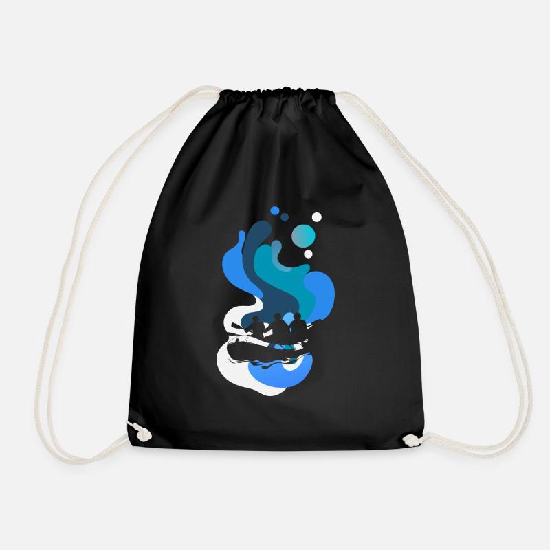 Rowing Canoe - Drawstring Bag - black