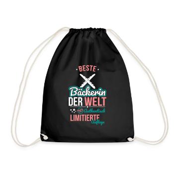Best Baker in the World - 100% Authentic - Drawstring Bag - black - Front