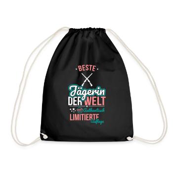 Best Huntress in the World - 100% Authentic - Drawstring Bag - black - Front