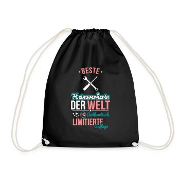 Best DIY Woman in the World - 100% Authentic - Drawstring Bag - black - Front