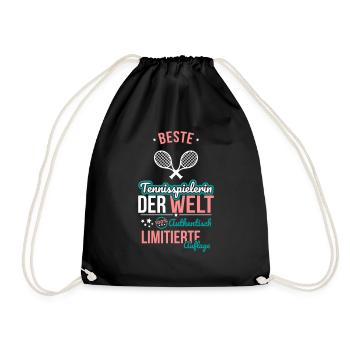 Best Female Tennis Player in the World - 100% Authentic - Drawstring Bag - black - Front