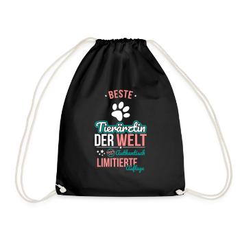Meilleure femme vétérinaire du monde - 100 % authentique - Sac de sport léger - noir - Devant